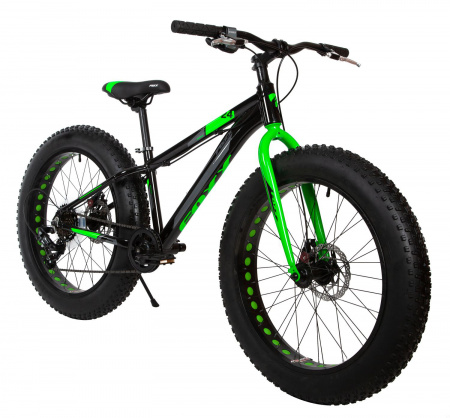 Велосипед FOXX BUFFALO 24" (2021) (Велосипед FATBIKE FOXX 24" BUFFALO черный, алюминий, размер 13")