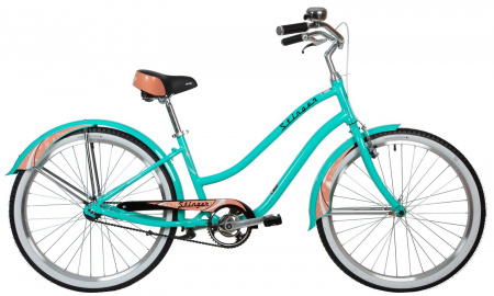 Велосипед STINGER CRUISER Lady 26" (2021) (Велосипед STINGER 26" CRUISER L зеленый, алюминий, размер 16")